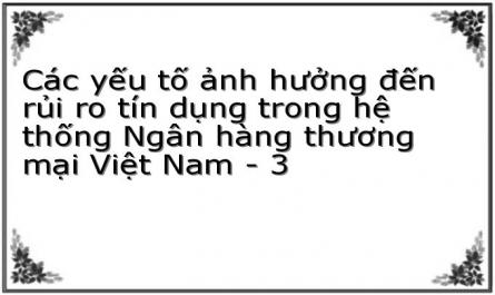 Các Yếu Tố Ảnh Hưởng Đến Rủi Ro Tín Dụng