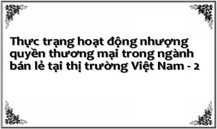 Thực trạng hoạt động nhượng quyền thương mại trong ngành bán lẻ tại thị trường Việt Nam - 2