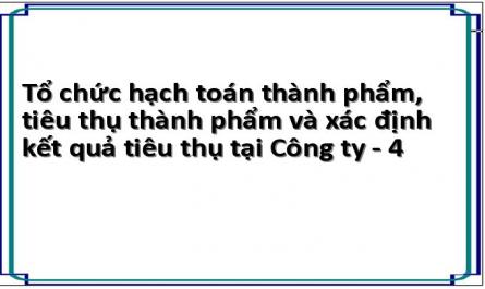 Tổ chức hạch toán thành phẩm, tiêu thụ thành phẩm và xác định kết quả tiêu thụ tại Công ty - 4