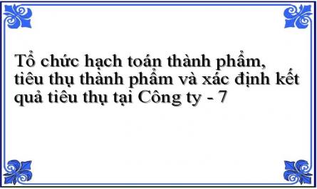 Tổ chức hạch toán thành phẩm, tiêu thụ thành phẩm và xác định kết quả tiêu thụ tại Công ty - 7