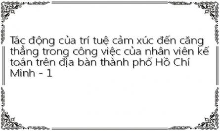 Tác động của trí tuệ cảm xúc đến căng thẳng trong công việc của nhân viên kế toán trên địa bàn thành phố Hồ Chí Minh - 1