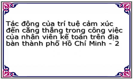 Tác động của trí tuệ cảm xúc đến căng thẳng trong công việc của nhân viên kế toán trên địa bàn thành phố Hồ Chí Minh - 2