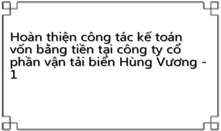 Hoàn thiện công tác kế toán vốn bằng tiền tại công ty cổ phần vận tải biển Hùng Vương - 1