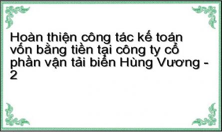 Hoàn thiện công tác kế toán vốn bằng tiền tại công ty cổ phần vận tải biển Hùng Vương - 2