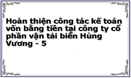 Hoàn thiện công tác kế toán vốn bằng tiền tại công ty cổ phần vận tải biển Hùng Vương - 5