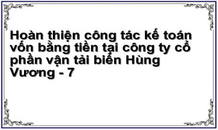 Hoàn thiện công tác kế toán vốn bằng tiền tại công ty cổ phần vận tải biển Hùng Vương - 7