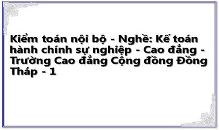 Kiểm toán nội bộ - Nghề: Kế toán hành chính sự nghiệp - Cao đẳng - Trường Cao đẳng Cộng đồng Đồng Tháp - 1