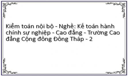 Kiểm toán nội bộ - Nghề: Kế toán hành chính sự nghiệp - Cao đẳng - Trường Cao đẳng Cộng đồng Đồng Tháp - 2
