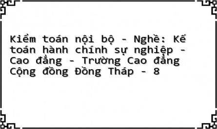 Kiểm toán nội bộ - Nghề: Kế toán hành chính sự nghiệp - Cao đẳng - Trường Cao đẳng Cộng đồng Đồng Tháp - 8