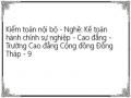 Kiểm toán nội bộ - Nghề: Kế toán hành chính sự nghiệp - Cao đẳng - Trường Cao đẳng Cộng đồng Đồng Tháp - 9