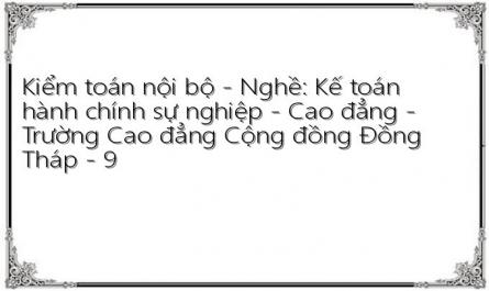 Kiểm toán nội bộ - Nghề: Kế toán hành chính sự nghiệp - Cao đẳng - Trường Cao đẳng Cộng đồng Đồng Tháp - 9