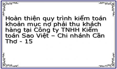 Hoàn thiện quy trình kiểm toán khoản mục nợ phải thu khách hàng tại Công ty TNHH Kiểm toán Sao Việt – Chi nhánh Cần Thơ - 15