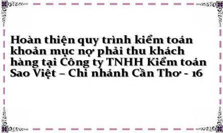 Hoàn thiện quy trình kiểm toán khoản mục nợ phải thu khách hàng tại Công ty TNHH Kiểm toán Sao Việt – Chi nhánh Cần Thơ - 16