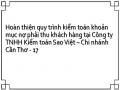 Hoàn thiện quy trình kiểm toán khoản mục nợ phải thu khách hàng tại Công ty TNHH Kiểm toán Sao Việt – Chi nhánh Cần Thơ - 17