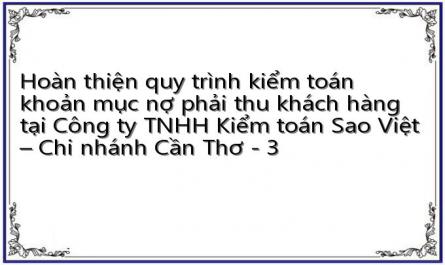 Hoàn thiện quy trình kiểm toán khoản mục nợ phải thu khách hàng tại Công ty TNHH Kiểm toán Sao Việt – Chi nhánh Cần Thơ - 3