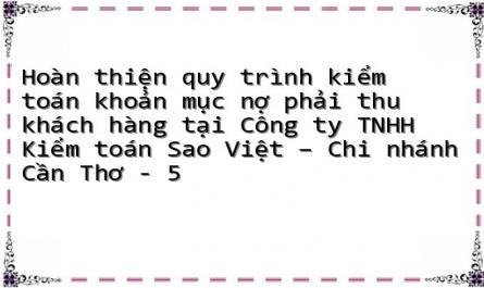 Quy Trình Kiểm Toán Khoản Mục Nợ Phải Thu Khách Hàng