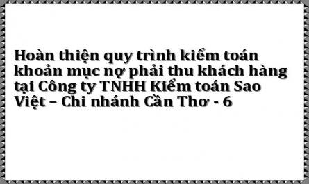 Hoàn thiện quy trình kiểm toán khoản mục nợ phải thu khách hàng tại Công ty TNHH Kiểm toán Sao Việt – Chi nhánh Cần Thơ - 6