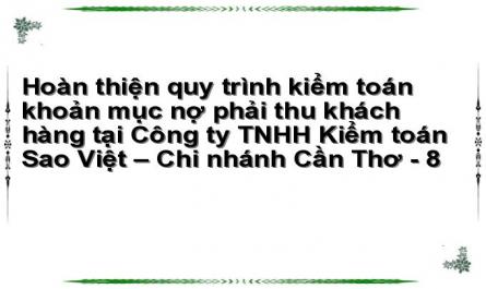 Hoàn thiện quy trình kiểm toán khoản mục nợ phải thu khách hàng tại Công ty TNHH Kiểm toán Sao Việt – Chi nhánh Cần Thơ - 8