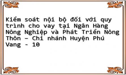 Kiểm soát nội bộ đối với quy trình cho vay tại Ngân Hàng Nông Nghiệp và Phát Triển Nông Thôn – Chi nhánh Huyện Phú Vang - 10