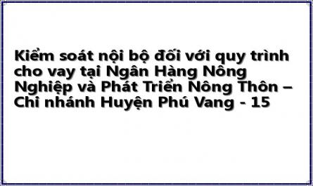 Kiểm soát nội bộ đối với quy trình cho vay tại Ngân Hàng Nông Nghiệp và Phát Triển Nông Thôn – Chi nhánh Huyện Phú Vang - 15