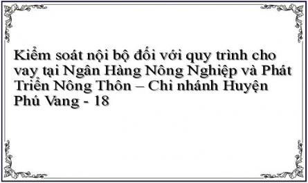 Kiểm soát nội bộ đối với quy trình cho vay tại Ngân Hàng Nông Nghiệp và Phát Triển Nông Thôn – Chi nhánh Huyện Phú Vang - 18