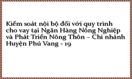 Kiểm soát nội bộ đối với quy trình cho vay tại Ngân Hàng Nông Nghiệp và Phát Triển Nông Thôn – Chi nhánh Huyện Phú Vang - 19