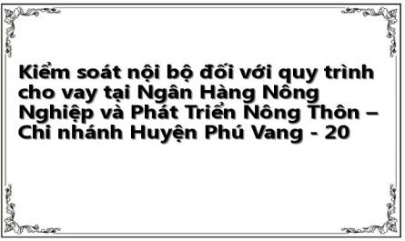 Kiểm soát nội bộ đối với quy trình cho vay tại Ngân Hàng Nông Nghiệp và Phát Triển Nông Thôn – Chi nhánh Huyện Phú Vang - 20