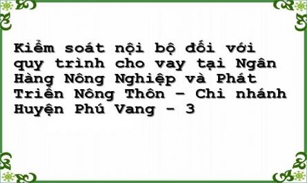 Cơ Sở Lý Luận Chung Về Kiểm Soát Nội Bộ Quy Trình Cho Vay Trong Các Ngân Hàng Thương Mại