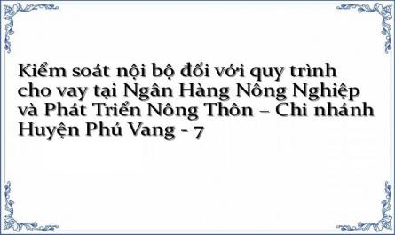 Kiểm soát nội bộ đối với quy trình cho vay tại Ngân Hàng Nông Nghiệp và Phát Triển Nông Thôn – Chi nhánh Huyện Phú Vang - 7