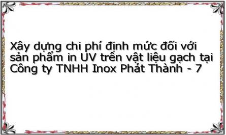 Xây dựng chi phí định mức đối với sản phẩm in UV trên vật liệu gạch tại Công ty TNHH Inox Phát Thành - 7